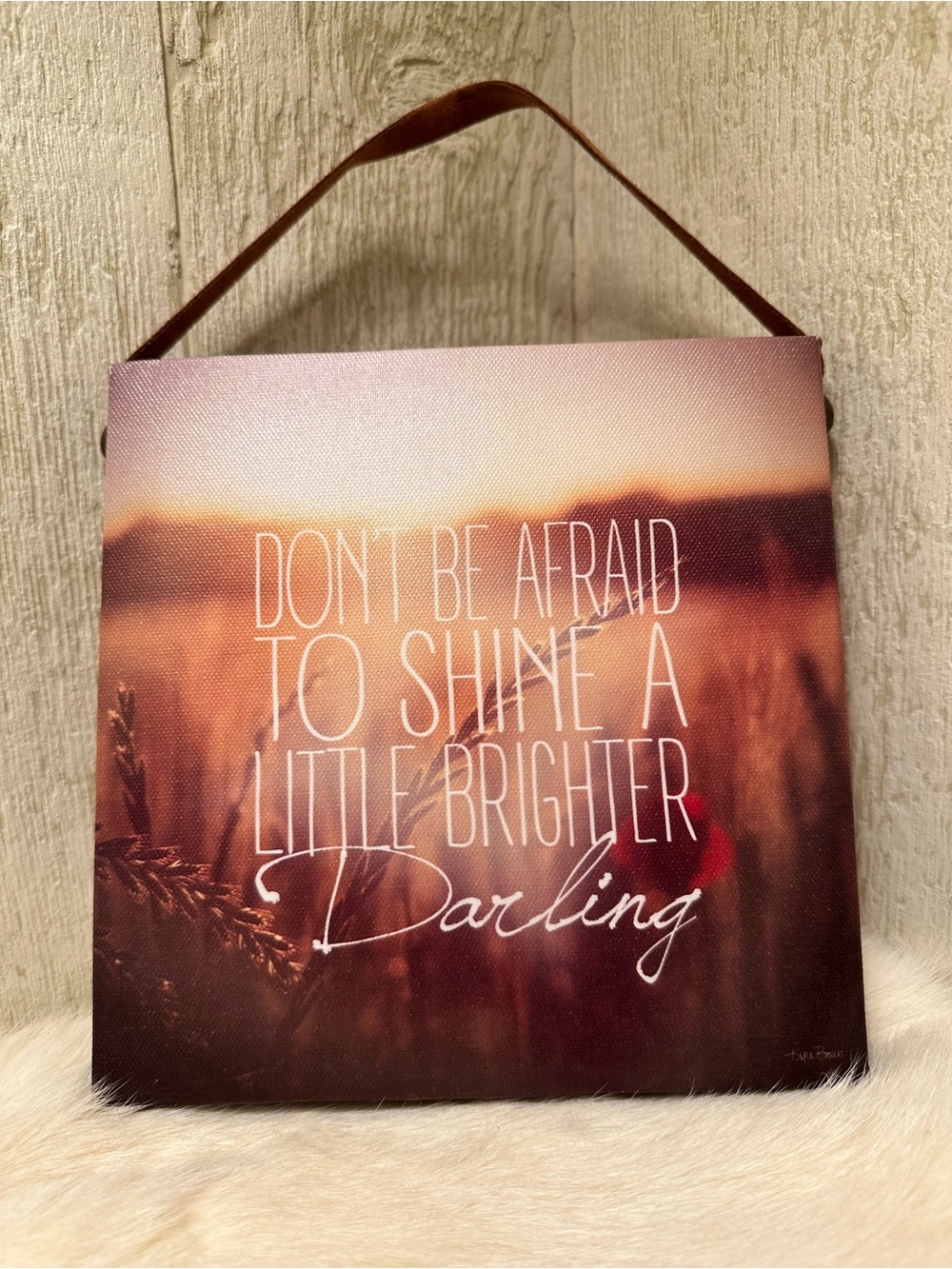 Don't Be Afraid To Shine A Little Brighter Darling Wall Plaque - Brown/Gold